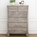 Dresser for Bedroom with 6 Drawers, 45 Tall Chests of Drawers w/Storage, Large Drawer Dresser for Closet, Wooden Storage Cabinet for Entryway