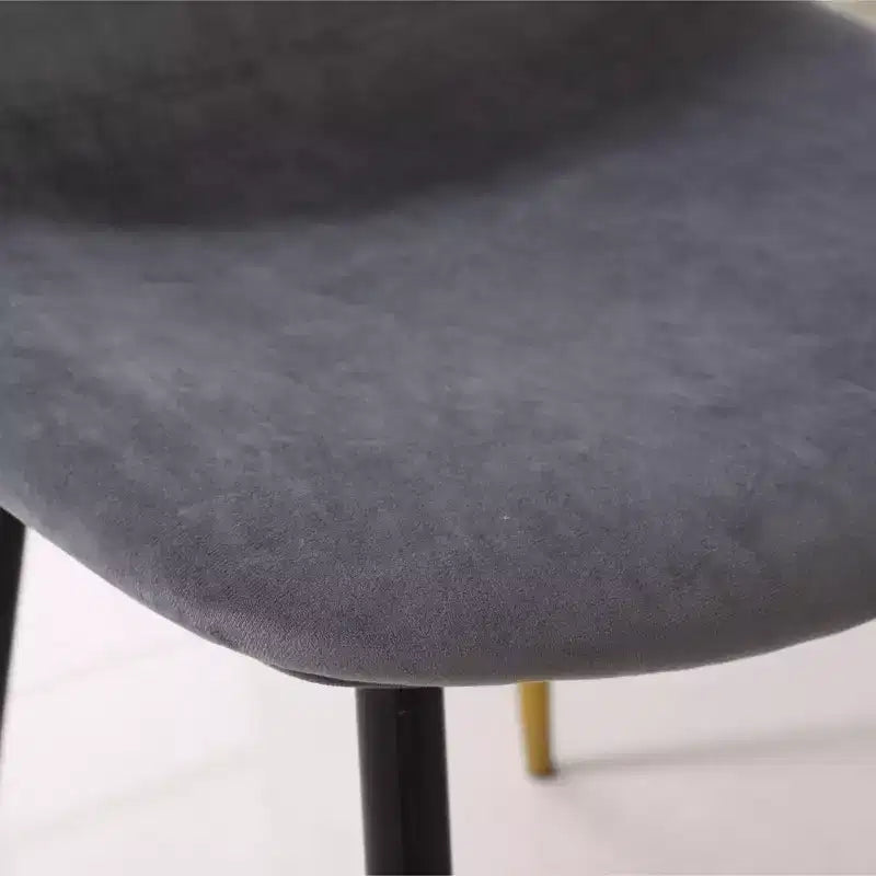 Modern Fabric Dining Chairs of 4, Upholstered with Spoon Back & Angled Metal Legs, Kitchen Dining Room Side Chairs