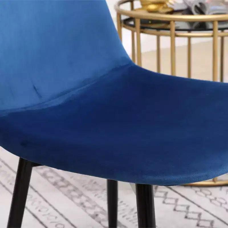 Modern Fabric Dining Chairs of 4, Upholstered with Spoon Back & Angled Metal Legs, Kitchen Dining Room Side Chairs