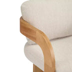 Chaises de salle à manger modernes avec dossier coussiné (lot de 2), cadre en bois massif, fauteuils en tissu pour salon/salle à manger