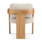 Chaises de salle à manger modernes avec dossier coussiné (lot de 2), cadre en bois massif, fauteuils en tissu pour salon/salle à manger