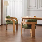 Chaises de salle à manger modernes avec dossier coussiné (lot de 2), cadre en bois massif, fauteuils en tissu pour salon/salle à manger