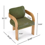 Chaises de salle à manger modernes avec dossier coussiné (lot de 2), cadre en bois massif, fauteuils en tissu pour salon/salle à manger