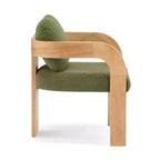 Chaises de salle à manger modernes avec dossier coussiné (lot de 2), cadre en bois massif, fauteuils en tissu pour salon/salle à manger