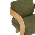Chaises de salle à manger modernes avec dossier coussiné (lot de 2), cadre en bois massif, fauteuils en tissu pour salon/salle à manger
