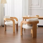 Chaises de salle à manger modernes avec dossier coussiné (lot de 2), cadre en bois massif, fauteuils en tissu pour salon/salle à manger