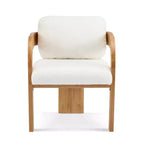 Chaises de salle à manger modernes avec dossier coussiné (lot de 2), cadre en bois massif, fauteuils en tissu pour salon/salle à manger