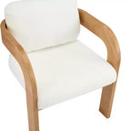 Chaises de salle à manger modernes avec dossier coussiné (lot de 2), cadre en bois massif, fauteuils en tissu pour salon/salle à manger