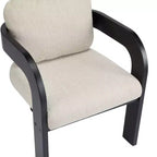 Chaises de salle à manger modernes avec dossier coussiné (lot de 2), cadre en bois massif, fauteuils en tissu pour salon/salle à manger