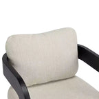 Chaises de salle à manger modernes avec dossier coussiné (lot de 2), cadre en bois massif, fauteuils en tissu pour salon/salle à manger