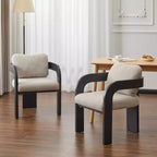 Okak Modern Dining Chairs with Pillow Back Set of 2, Solid Wood Frame, Fabric Armchairs Kitchen Side Chairs for Living/Dining Room