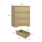 Grande commode en bois à 3 tiroirs, commode moderne de rangement profond, grand placard avec large plateau pour chambre à coucher, salon, couloir, chambre d'enfant
