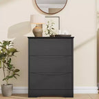 Grande commode en bois à 3 tiroirs, commode moderne de rangement profond, grand placard avec large plateau pour chambre à coucher, salon, couloir, chambre d'enfant