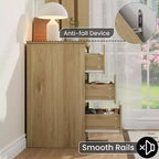 Grande commode en bois à 3 tiroirs, commode moderne de rangement profond, grand placard avec large plateau pour chambre à coucher, salon, couloir, chambre d'enfant
