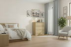 Tall Wooden Dresser with 3 Drawers Modern Chest of Drawers Deep Storage Large Closet with Wide Top for Bedroom Living Room Hallway Kids Room