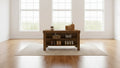 Lantine Kitchen Island with Storage and Seating, Farmhouse Large Stationary Wood Island Table for Kitchen Dining Room (All Brown)