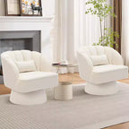 Fauteuil pivotant - Fauteuil moderne en velours avec dossier rayé et rembourrage moelleux, fauteuil lounge rond pour salon, chambre à coucher