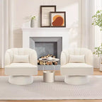 Fauteuil pivotant - Fauteuil moderne en velours avec dossier rayé et rembourrage moelleux, fauteuil lounge rond pour salon, chambre à coucher