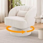Fauteuil pivotant - Fauteuil moderne en velours avec dossier rayé et rembourrage moelleux, fauteuil lounge rond pour salon, chambre à coucher
