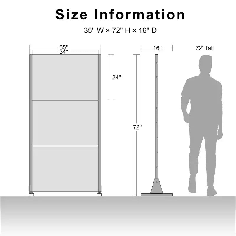 72x47 White Outdoor Natural Privacy Panel Screen, 3 Piece Natural Folding Divider for Backyard and Garden