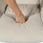 Fauteuil à bascule en velours côtelé, fauteuil à bascule rembourré en tissu, beige