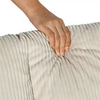 Fauteuil à bascule en velours côtelé, fauteuil à bascule rembourré en tissu, beige