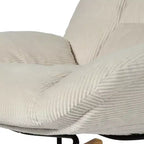 Fauteuil à bascule en velours côtelé, fauteuil à bascule rembourré en tissu, beige