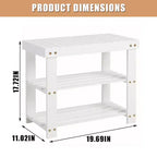 Banc à chaussures en bambou pour entrée avec étagère de rangement à 2 niveaux pour entrée et salon