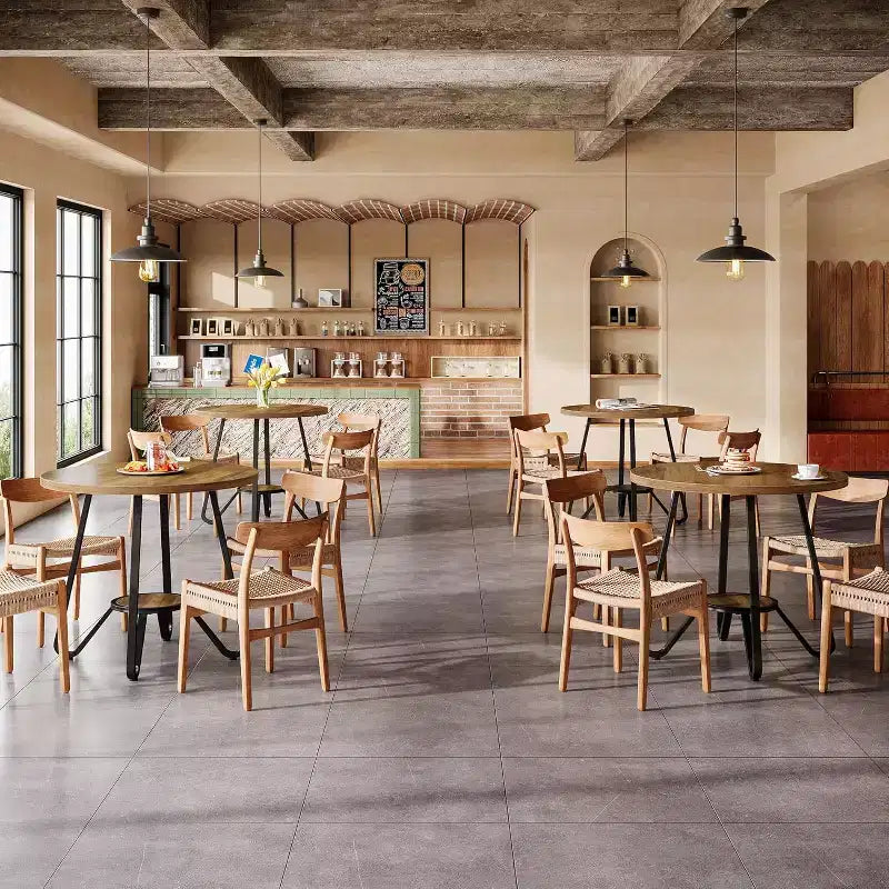 31.5 Round Dining Table for 2 with Double Shelves, Small Kitchen Dinner Table for Dining Room, Apartment, Small Space
