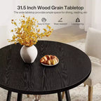 Table de salle à manger ronde de 80 cm pour 2 avec double étagère, petite table de cuisine pour salle à manger, appartement, petit espace