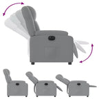 Fauteuil inclinable en tissu gris clair
