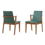 Chaises de salle à manger modernes en bois d'hévéa rembourrées avec dossier