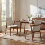 Chaises de salle à manger modernes en bois d'hévéa rembourrées avec dossier