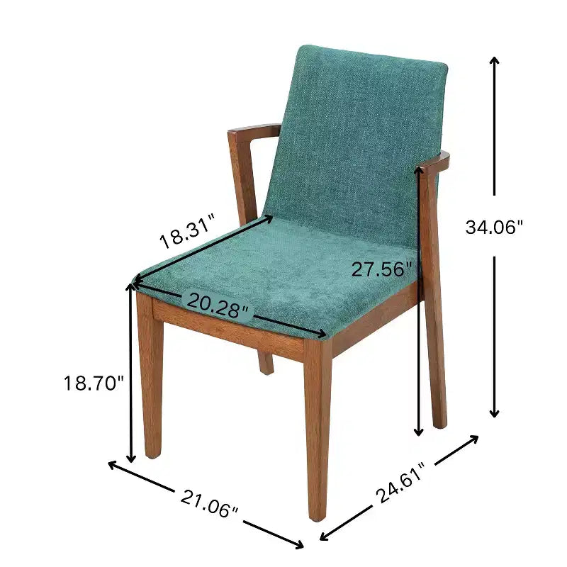 Modern Rubberwood Upholstered Dining Chairs with Backrest