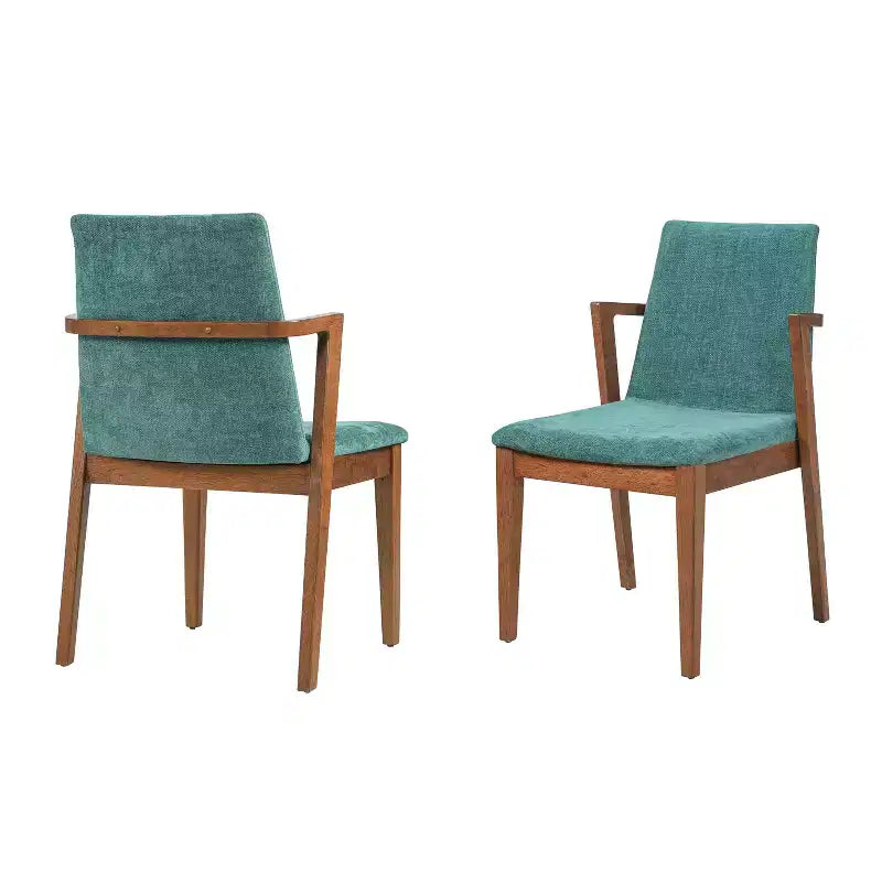 Modern Rubberwood Upholstered Dining Chairs with Backrest