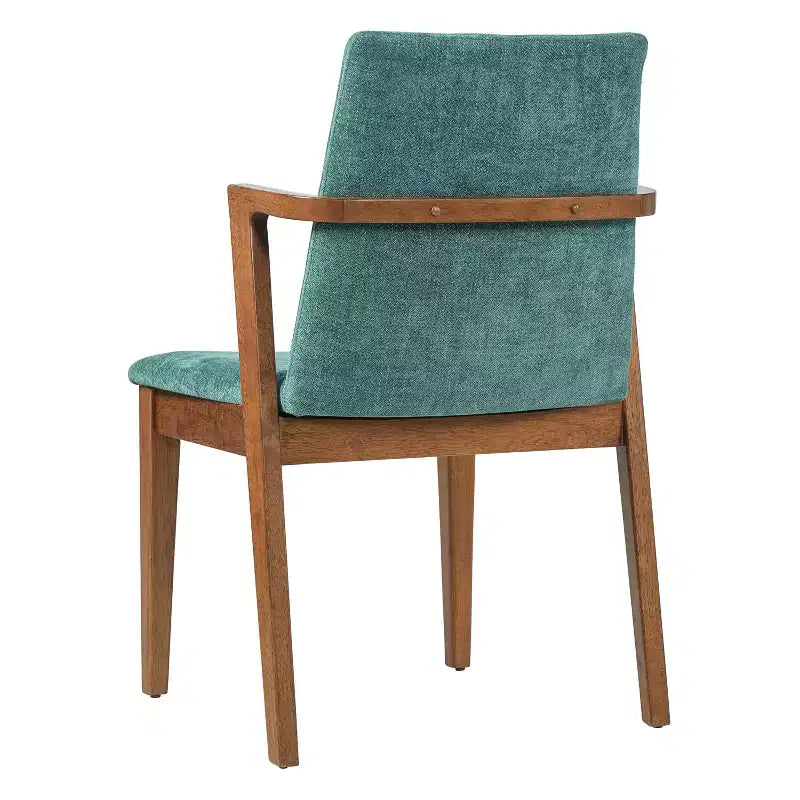 Modern Rubberwood Upholstered Dining Chairs with Backrest
