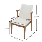 Chaises de salle à manger modernes en bois d'hévéa rembourrées avec dossier