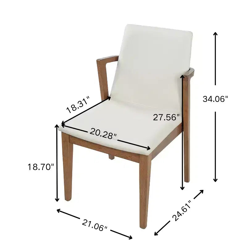 Modern Rubberwood Upholstered Dining Chairs with Backrest