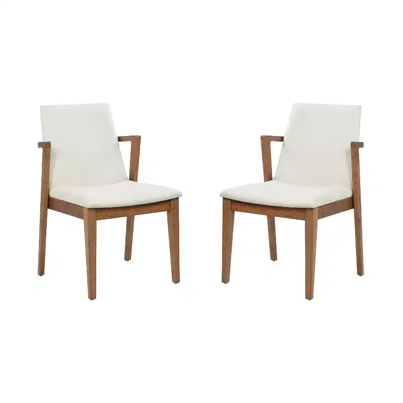 Modern Rubberwood Upholstered Dining Chairs with Backrest