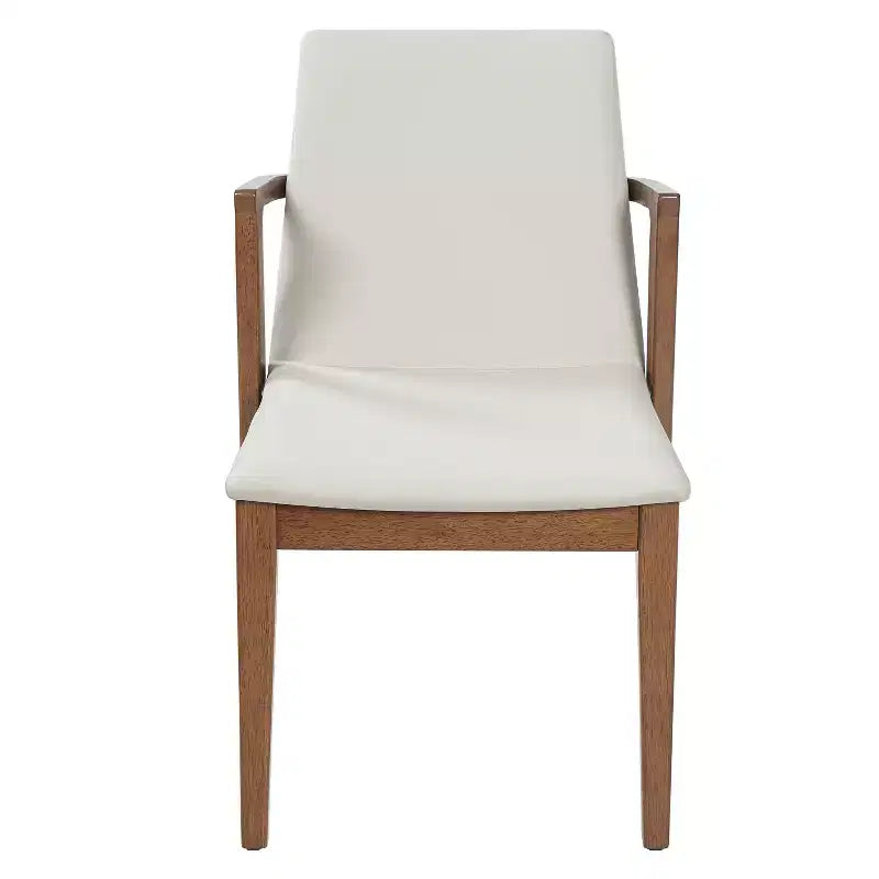 Modern Rubberwood Upholstered Dining Chairs with Backrest