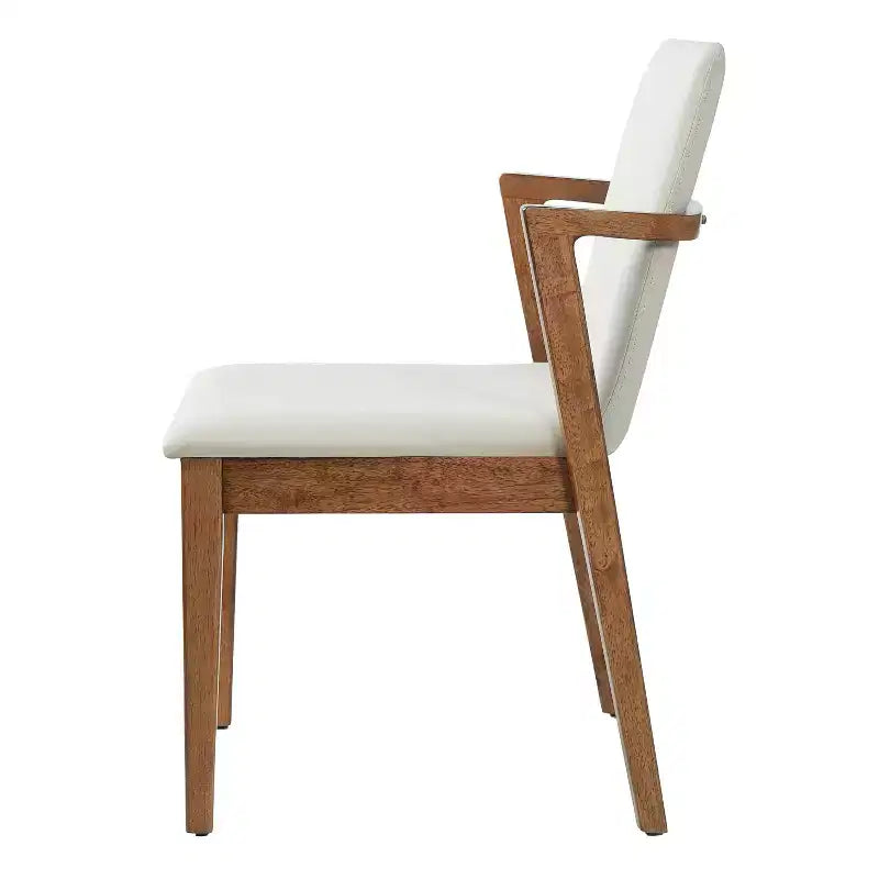Modern Rubberwood Upholstered Dining Chairs with Backrest
