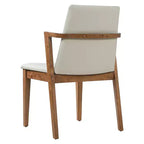 Chaises de salle à manger modernes en bois d'hévéa rembourrées avec dossier