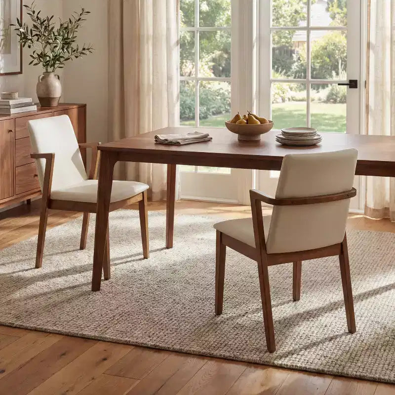 Christopher Knight Home Chaiwat Modern Rubberwood Upholstered Dining Chairs with Backrest