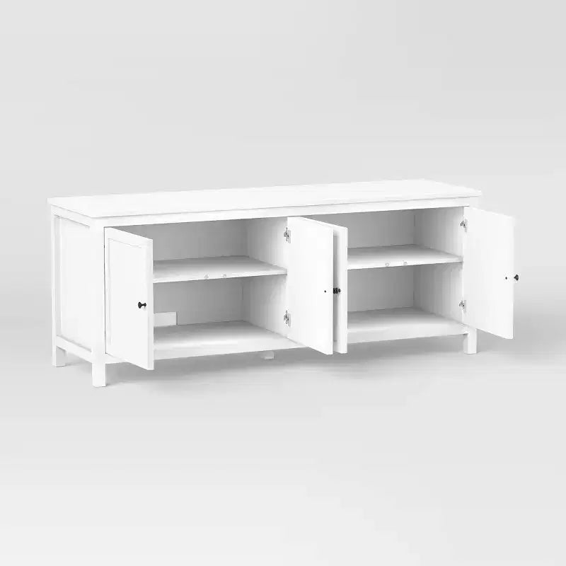 Traditional Storage TV Stand with Doors and Shelves for TVs up to 65" Classic White - ™