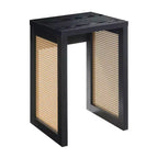 Breighton Home Northfield Weave End Table in Black/Beige Barley