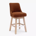 WestinTrends 26 Upholstered Swivel Counter Height Bar Stool, Rust Orange
