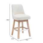 Tabouret de bar pivotant rembourré, hauteur comptoir, orange rouille, 26 po