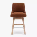Tabouret de bar pivotant rembourré, hauteur comptoir, orange rouille, 26 po