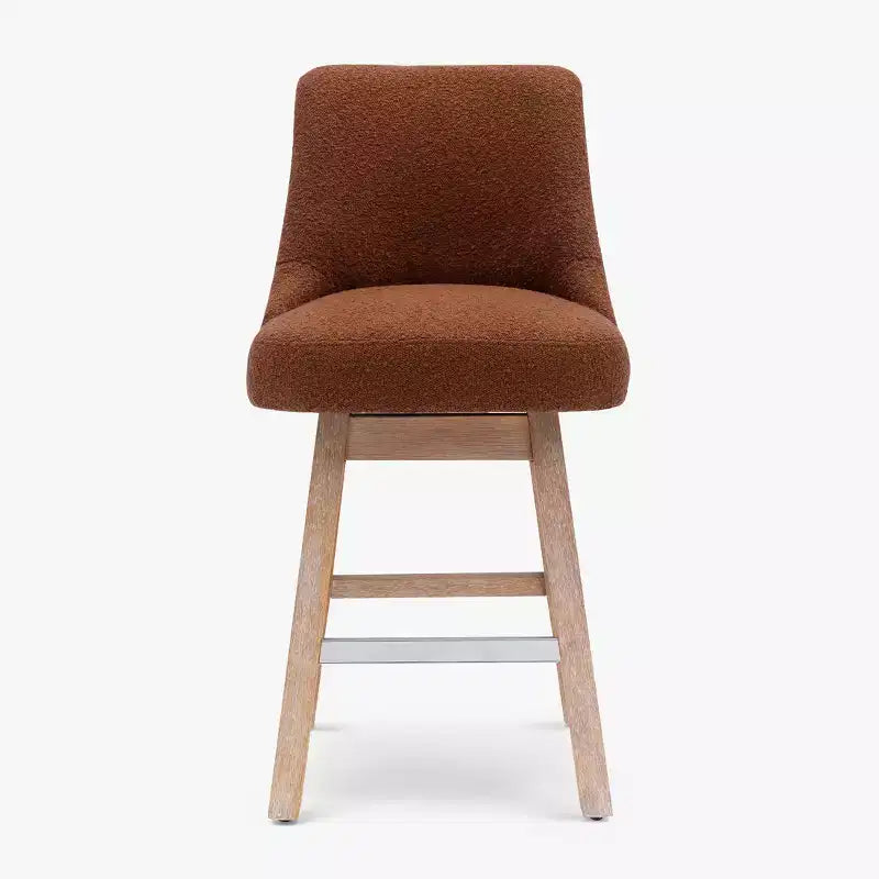 26 Upholstered Swivel Counter Height Bar Stool, Rust Orange