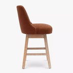 Tabouret de bar pivotant rembourré, hauteur comptoir, orange rouille, 26 po